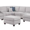 Tina - 8 Piece Upholstered Sectional With Ottoman - Light Gray - Image 2