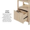 Transitional Narrow Bookshelf With Drawer On Bottom - Oak - Image 11