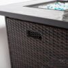 30" Outdoor Fire Table Propane Gas Fire Pit Table With Lid Gas Fire Pit Table With Glass Rocks And Rain Cover - Espresso - Image 7