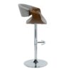 Curvo - Mid-Century Modern Adjustable Barstool With Swivel With Rounded T Footrest (Set of 2) - Gray - Image 3