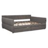 Queen Size Upholstered Platform Bed With USB And 2 Drawers, Lambswool Material - Gray - Image 11