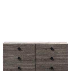 Avantika - Faux Marble Top Rustic Dresser - Gray / Marble / Oak