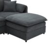 Chenille Modular Sectional Sofa, U Shaped Cloud Couch Set With Double Cushions, 6 Seat Sleeper Sofa Bed With Ottomans, Oversized Indoor Furniture - Dark Gray - Image 10