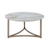 Aziz - Sintered Stone Top End Table - White / Champagne - Image 3