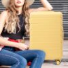 Set 3 Pieces 20" / 24" / 28" Abs Spinner Wheel Luggage, Matching Color, With Combination Lock - Yellow - Image 9