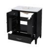 Vintage Style 30" Bathroom Vanity With Sink, Multi Functional Storage, Soft Closing Door - Black - Image 11
