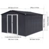 10'x12' Garden Sheds Outdoor Storage Sheds - Dark Gray - Image 2