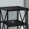 Accent Table, Side Marble Look Contemporary & Modern - Black - Image 2