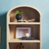 Modern 5 Shelf Open Arched Bookshelf - Oak - Image 7