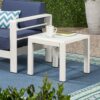 Contemporary Cape Coral Side Table With Tempered Glass Top - White - Image 6