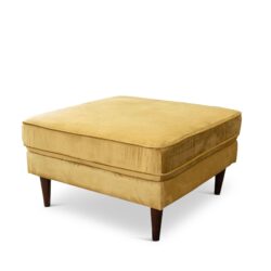 Amber - Square Upholstered Ottoman Velvet - Yellow