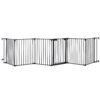 Adjustable Safety Gate 6 Panels Play Yard Metal Doorways Fireplace Fence Christmas Tree Fence Gate For House Stairs Gate Prohibited Area Fence - Black - Image 10