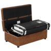 Twin Size Folding Ottoman Sleeper Bed With Mattress Convertible Guest Bed - Brown - Image 11
