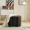 Cozy Boucle Storage Ottoman: Stylish Comfort With Hidden Storage - Gray - Image 3