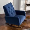 Demetrius - Solid Wood Rocking Chair - Blue - Image 3