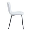 Luxury Minimalist Dining Chairs (Set of 4) With Black Metal Legs - White - Image 4