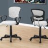 Office Chair, Adjustable Height, Swivel, Ergonomic, Armrests, Mesh, Comfortable Seating - White - Image 2
