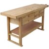 Workbench With 4 Drawers Wooden Workbench For Garage Workshop And Home - Natural - Image 13