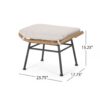 Outdoor Modern Boho Wicker Ottoman With Cushions (Set of 2) - Beige / Brown - Image 5