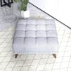 Addison - Square Upholstered Ottoman - Gray / Light Gray / Wood - Image 3