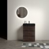 Alice - 24" Bathroom Vanity With Sink, Large Storage Freestanding Bathroom Vanity For Modern Bathroom, One-Piece Sink Basin Without Drain And Faucet - Walnut / Black - Image 2