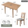 3 Piece Kitchen Dining Set With Drop Leaf Dining Table And 2 Dining Upholstered Chairs, Dining Room Set For Small Places - Natural - Image 5