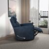 Carson - Swivel Glider Suede Recliner Chair - Midnight Blue - Image 2