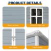 Resin Outdoor Storage Shed Kit-Perfect To Store Patio Furniture - Gray - Image 6