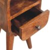 Extra Mini Curve Open Slot Bedside Table - Chestnut - Image 3