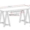 Sawhorse - Desk - Medium Saddle Brown - Image 10