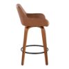 Daniella - Contemporary Fixed Height Counter Stool With Swivel With Round Footrest (Set of 2) - Walnut / Camel - Image 3