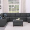 Eric - 9 Piece Upholstered Sectional With Ottoman - Dark Gray - Image 9
