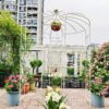 Metal Garden Arch Iron Garden Arbors Gazebo Dia High Birdcage Shape Pergola Pavilion For Wedding Ceremony - Cream White - Image 7