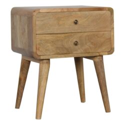 Curved Bedside Table - Oak