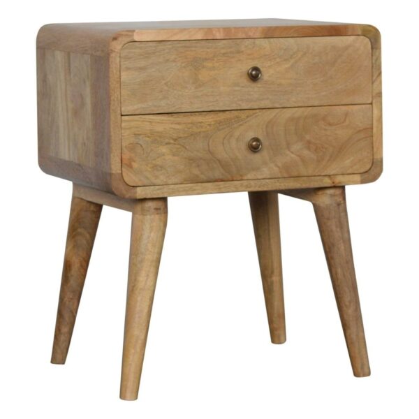 Curved Bedside Table - Oak
