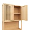 Rustic Cottage Style Double Door Bamboo Storage Cabinet With High Capacity For Main Living Spaces - Natural - Image 15