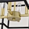 4 Light Metal Lantern Tiered Pendant Hanging Light Fixtures, Industrial Farmhouse Adjustable Height Chandeliers For Dining Room Hallway Foyer Entryway (E12 Bulbs Not Included) - Matte Black / Gold - Image 16