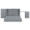 Queen Size Murphy Bed With USB Port, Large Drawer, And Wardrobe / Desk Combo Versatile Cabinet Bed - Gray - Image 15