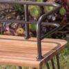 Outdoor Bench With Powder Coated Iron Frame - Teak - Image 9