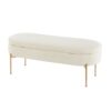 Chloe - Contemporary / Glam Storage Bench - Gold / Cream - Image 4