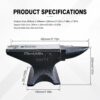Single Horn Anvil 66Lbs Cast Steel Anvil smith For Sale Forge Tools And Equipment Anvil Rugged Round Horn Anvil smith Jewelers Metalsmith smith Tool - Black - Image 5