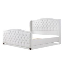 Marcella - King Upholstered Shelter Headboard Bed Set - Bright White