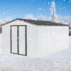 10'x12' Garden Sheds Outdoor Storage Sheds - White / Gray - Image 2