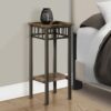 Accent Table Plant Stand Square Marble Look - Espresso - Image 3