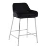 Daniella - Contemporary Fixed Height Counter Stool (Set of 2) - Chrome / Black - Image 2