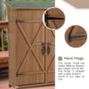 Outdoor Storage Shed With Lockable Door, Wooden Tool Storage Shed With Detachable Shelves & Pitch Roof - Yellow Brown - Image 3