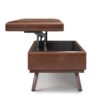 Owen - Lift Top Large Coffee Table Storage Ottoman - Distressed Saddle Brown - Image 4