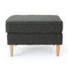 Upholstered Ottoman With Tapered Legs - Dark Gray - Image 3