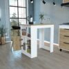 Kitchen Island Three Open Side Storage Shelves And One Push-To-Open Cabinet - White / Macadamia - Image 5