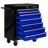 7 Drawers Multifunctional Tool Cart With Wheels - Black / Blue - Image 8